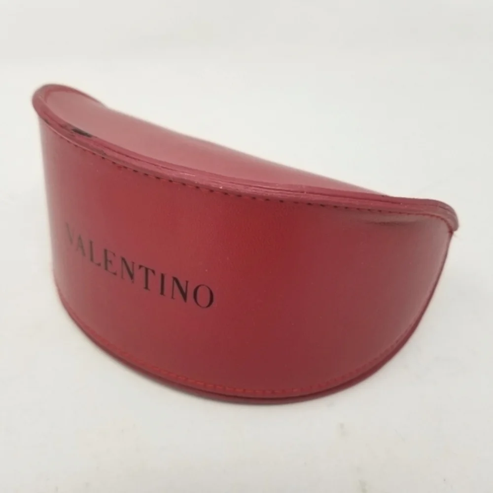 Valentino Leather Sun Glass Eye Glasses Spectacle Case Red Unisex